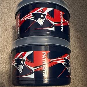 New England Patriots Storage Containers (2) NWT